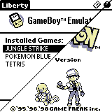 Screenshot of main Liberty Screen & Liberty playing Pokemon